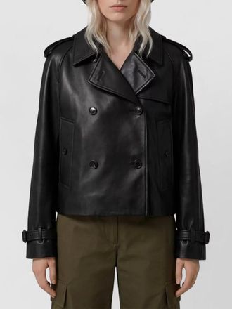 Burberry leather short double-breasted trench coat