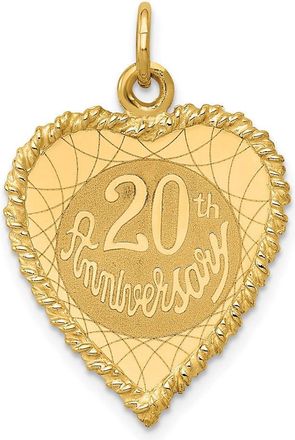 Diamond2Deal 14k Yellow Gold Happy 20th ANNIVERSARY Charm