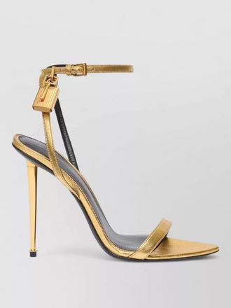 Tom Ford leather padlock pointy sandals