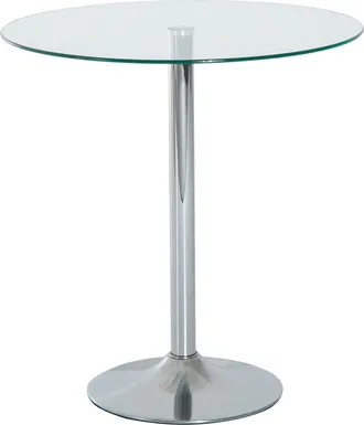 HOMCOM Homcom Mesa De Comedor Redonda Para 2 Personas, Mesa De Cocina Moderna Con Superficie De Vidrio Templado Y Base De Acero, Para Sal&oacute;n, Plateada
