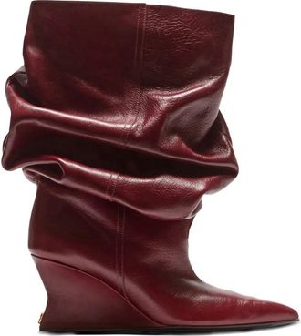 Balmain Ankle Boot Wedge-Textured Leather