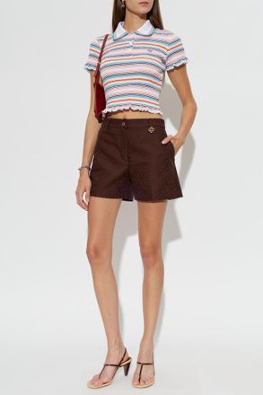 Casablanca Polo Shirt With Striped Pattern, Womens, Multicolour