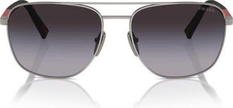 Prada 60mm Gradient Oval Sunglasses in Gunmetal at Nordstrom