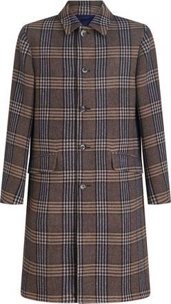 Etro plaid-check pattern coat - men - Cashmere/Polyamide/Virgin Wool/Wool/Cupro - 50 - Brown