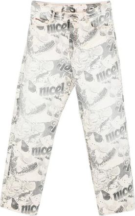 Martine Rose Print-detail Pocket Jeans - Heren - Regular Fit Jeans - Grijs - M - Denim - Jeans