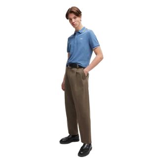 HUGO BOSS Hugo Heren Katoenen Regular Poloshirt (Medium Blauw)