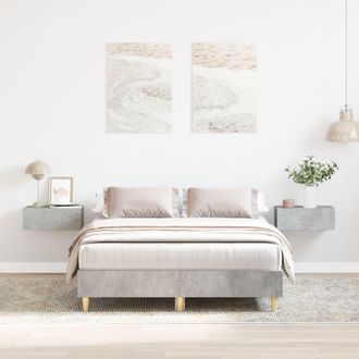 Berkfield Home Bed Frame 120x190 cm in Concrete Grey with Engineered Wood