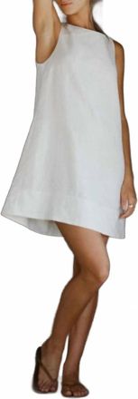 Peony Embroidered Mini Keyhole Dress In White