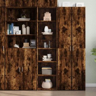 vidaXL Highboard Smoked Oak 45x41x185 cm Engineered Wood Vidaxl