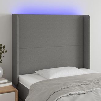 vidaXL Cabecero Con Led De Tela Gris Oscuro 93x16x118/128 Cm Vidaxl