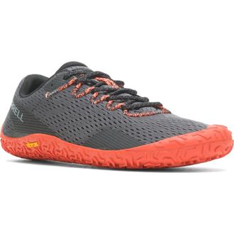 Merrell Vapor Glove 6 Trail Running Shoe in Granite/Tangerine at Nordstrom, Size 7.5