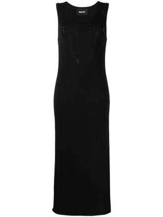 Barrow distressed knitted maxi dress - Black