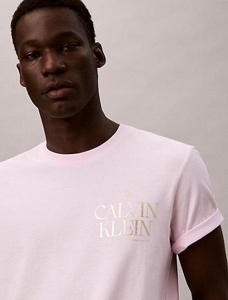 Calvin Klein Camiseta Cl&aacute;sica Con Logo Gr&aacute;fico De Rosas