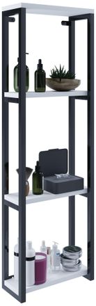 VCM Gabinete De Ba&ntilde;o De Madera Vcm Muebles De Ba&ntilde;o Metal Estilo Industrial Estante De Pared Estante De Ba&ntilde;o Dimensiones Aprox. Al. 112 X An. 35 X P. 15 Cm