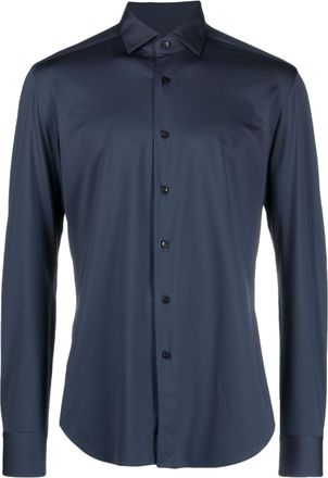 Xacus Blue Cotton Slim Fit Shirt