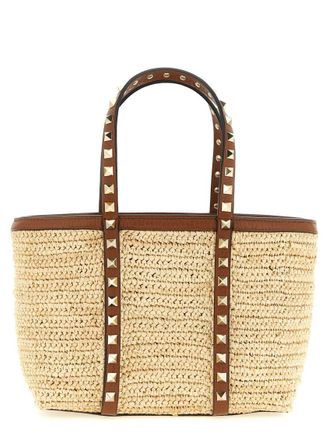 Valentino Garavani Natural Rockstud Mini Tote