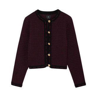 Anine Bing Nora Tweed Cardigan - - Knitwear - Donna - Rosso - S