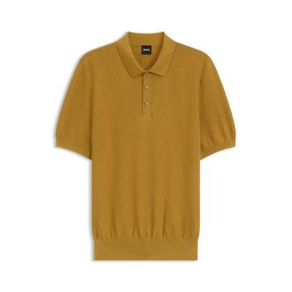 BOSS Regular-fit knit polo in structured fabric