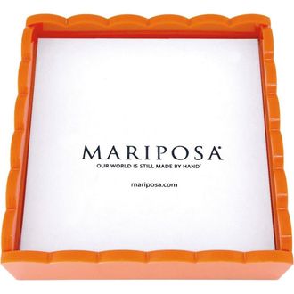 Mariposa Scallop Napkin Box Set in Orange at Nordstrom
