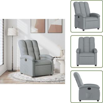 vidaXL Schienale - vidaXL Poltrona Reclinabile in Tessuto Grigio Chiaro - Braccioli imbottiti