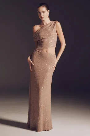 Mare Mare Liquid Stretch Sequin Column Maxi Dress