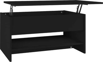 vidaXL Mesa De Centro Madera Contrachapada Negro 80x50x40 Cm Vidaxl