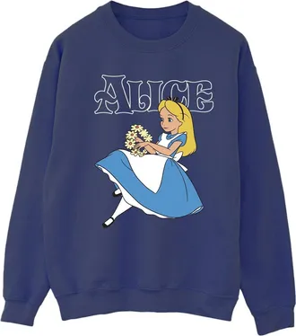 Disney Dames/Dames Alice In Wonderland Bloemen Sweatshirt (Marineblauw)