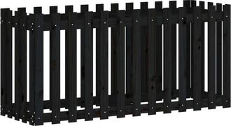 vidaXL Vidaxl - Arriate elevado jardín con valla madera pino negro 150x50x70cm