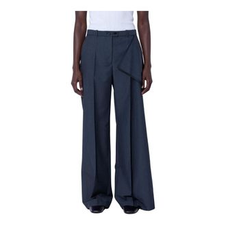 Jil Sander Pantaloni eleganti in lana Fil-&agrave;-Fil - - Trousers - Donna - Grigio - L