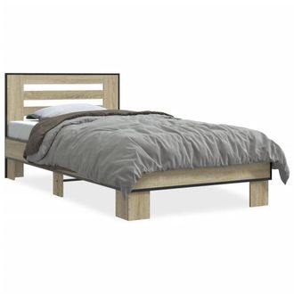 Berkfield Home Bed Frame without Mattress Sonoma Oak 75x190 cm Small Single in Light Oak