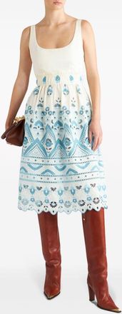 Etro Etro Womens Cotton Blend Short Dress - Ivory - Size EU 38 (Womens)