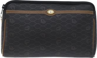 Dior Honeycomb Black Canvas Clutch Bag (Pre-Owned)