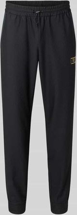 Emporio Armani Regular Fit Sweatpants mit Strukturmuster in Black, Gr&ouml;&szlig;e XXXL