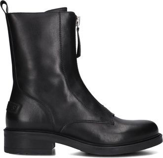 Shabbies Amsterdam Zipa Leren Enkellaarzen Zwart - Dames - Enkellaarsjes - Zwart - 37 EU - Leer - Schoenen
