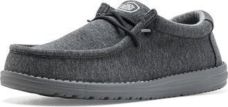 Hey Dude Wally Stretch Jersey Mens Shoes Charcoal : 15 M, Polyester