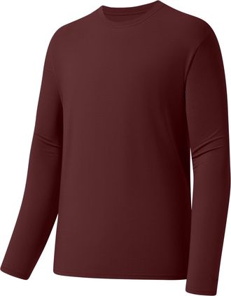 Bassdash Mens Ultra Soft Cotton Blend UPF 50+ Long Sleeve Fishing Shirt UV Sun Protection Casual Performance Tee