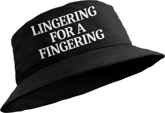 Generic Funny Lesbian Bucket Hat Lingering for A Fingering (UK, Alpha, L, Black)