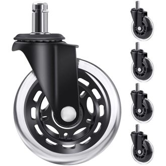 OEM 5 Ruedas Para Silla De Oficina, 11 X 22 Mm, Rodadura C&oacute;moda Y Silenciosa, Rotaci&oacute;n De 360&deg;, Protecci&oacute;n Para El Suelo, Resistentes A La Abrasi&oacute;n, Npter