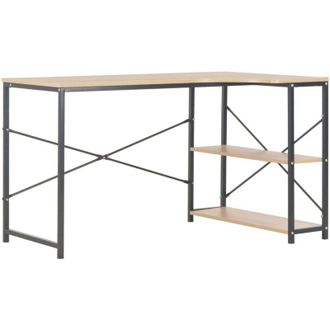 vidaXL Escritorio Para Ordenador Negro Y Roble 120x72x70 Cm Vidaxl
