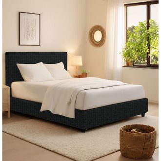 Dmora Cama Individual Bracknell, Desenfundable, Hecho En Italia, Gris Oscuro