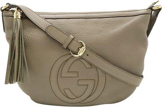 Gucci Grey Calfskin Soho Shoulder Bag With Tassel (Authentic Pre-Loved)