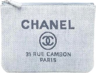 Chanel Pre-owned Clutches, female, Blue, Size: ONE SIZE Pre-owned Denim Clutch