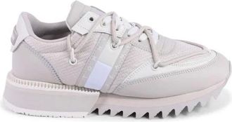 Tommy Hilfiger Schoenen, Dames, Beige, 40 EU, Leer, Beige Leren Sneaker