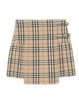 Burberry Beige Check Skirt