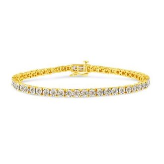 House of Brilliance 14K Yellow Gold Plated Silver 3.0 Cttw Miracle-Set Diamond Tennis Bracelet at Nordstrom
