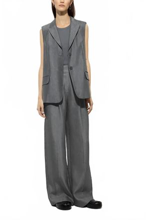 Luisa Cerano Gabardine Vest In Charcoal
