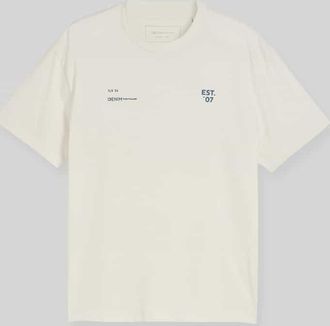 Tom Tailor Denim Relaxed Fit T-Shirt aus reiner Baumwolle in Offwhite, Gr&ouml;&szlig;e XXL