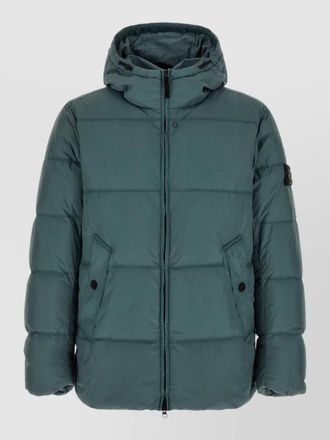 Stone Island down hooded quilted puffer jacket