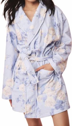 LoveShackFancy Indie Cotton Bath Robe In Whisper Blue