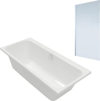 Villeroy & Boch Ba&ntilde;era Recta Villeroy & Boch Architectura 170 X 75 Cm Blanca + Mampara De Ba&ntilde;o Izquierda Aurys Mist 1 Cromado